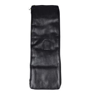 GIVENCHY VINTAGE BLACK COWHIDE LEATHER HANGING TIE HOLDER TRAVEL CASE ZIP BIFOLD